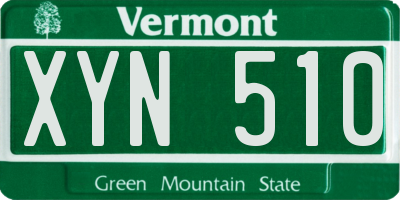 VT license plate XYN510