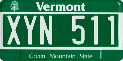 VT license plate XYN511
