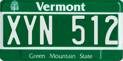 VT license plate XYN512
