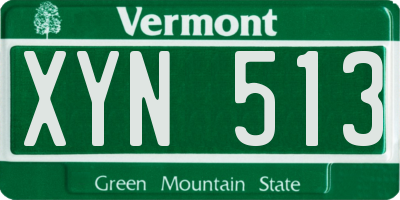 VT license plate XYN513