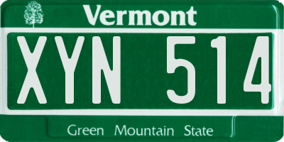 VT license plate XYN514