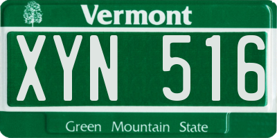 VT license plate XYN516