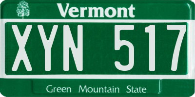 VT license plate XYN517