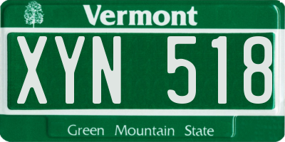 VT license plate XYN518