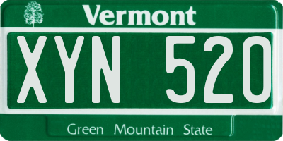 VT license plate XYN520