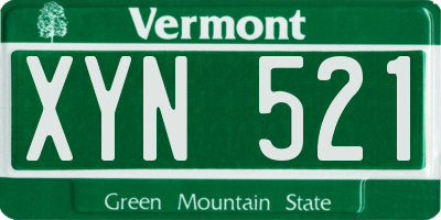 VT license plate XYN521