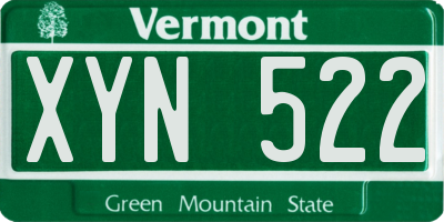 VT license plate XYN522