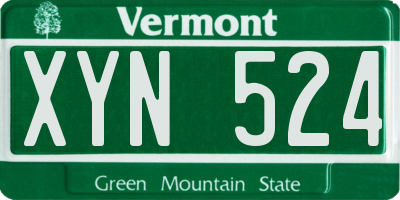 VT license plate XYN524