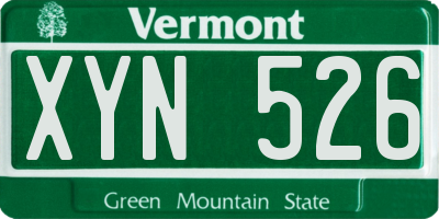VT license plate XYN526
