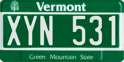 VT license plate XYN531