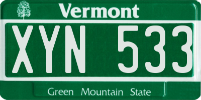 VT license plate XYN533