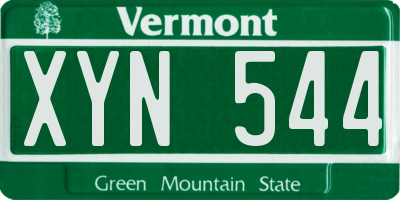 VT license plate XYN544