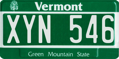 VT license plate XYN546