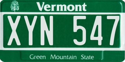VT license plate XYN547