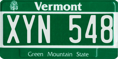 VT license plate XYN548