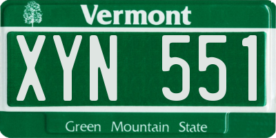 VT license plate XYN551