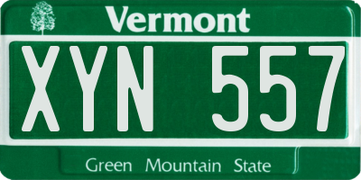 VT license plate XYN557