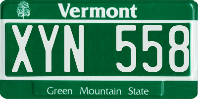 VT license plate XYN558