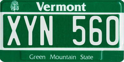 VT license plate XYN560
