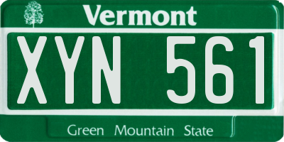 VT license plate XYN561
