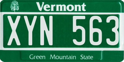 VT license plate XYN563