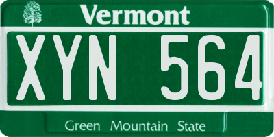 VT license plate XYN564