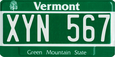 VT license plate XYN567