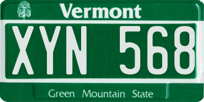 VT license plate XYN568