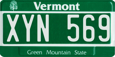 VT license plate XYN569