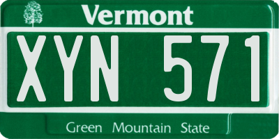 VT license plate XYN571