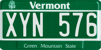 VT license plate XYN576