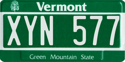 VT license plate XYN577