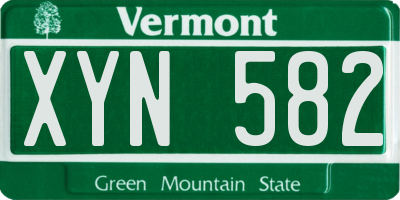 VT license plate XYN582