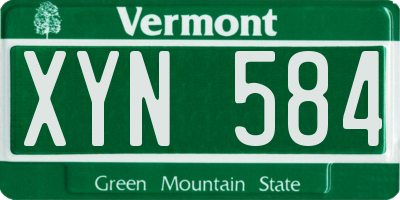VT license plate XYN584