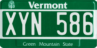 VT license plate XYN586