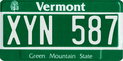 VT license plate XYN587