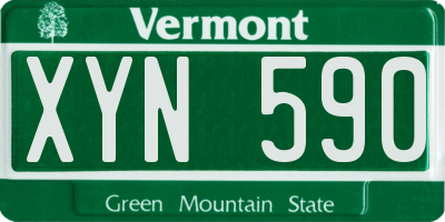 VT license plate XYN590