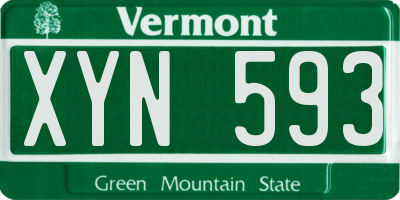 VT license plate XYN593