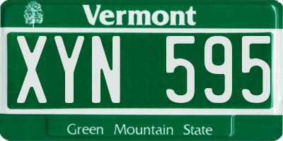 VT license plate XYN595