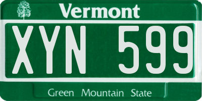 VT license plate XYN599