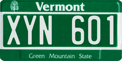 VT license plate XYN601