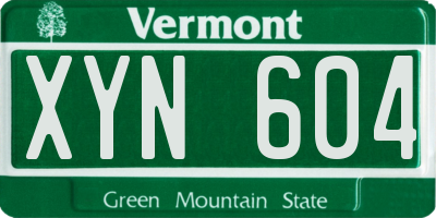 VT license plate XYN604