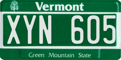 VT license plate XYN605