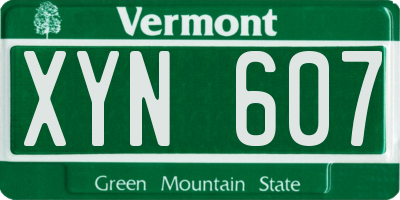 VT license plate XYN607