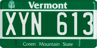 VT license plate XYN613