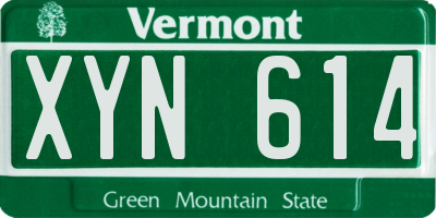 VT license plate XYN614