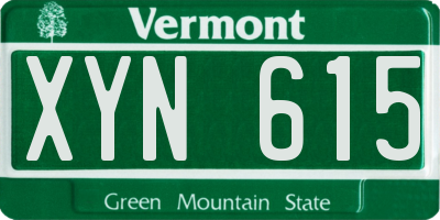 VT license plate XYN615