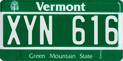 VT license plate XYN616