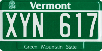 VT license plate XYN617