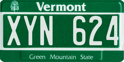 VT license plate XYN624